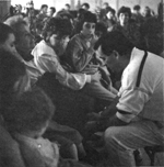 Zdenko Domancic gives therapy during his early healing clinics